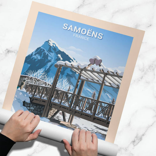 Affiche Samoëns - Pont Coeurs - Posteroo.com (1)