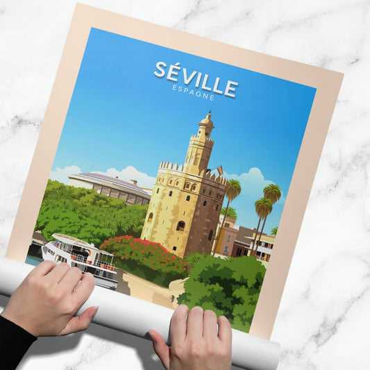 Affiche Séville - Tour de l'Or - Posteroo.com (1)