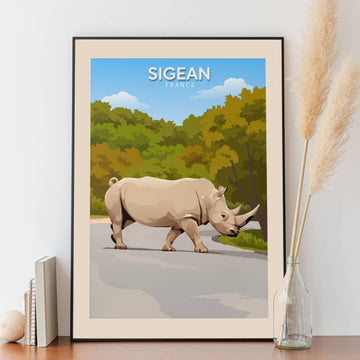 Affiche Sigean - Réserve Africaine - Rhinocéros- Posteroo.com.jpg