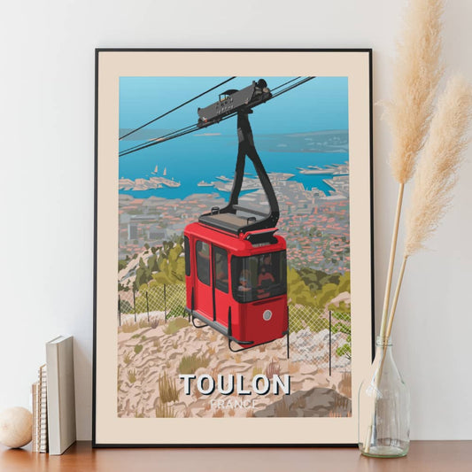 Affiche Toulon - Téléphérique - Posteroo.com 