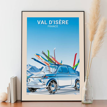 Affiche Val d'Isère - Fiat 500 Go To Ski - Posteroo.com (1)