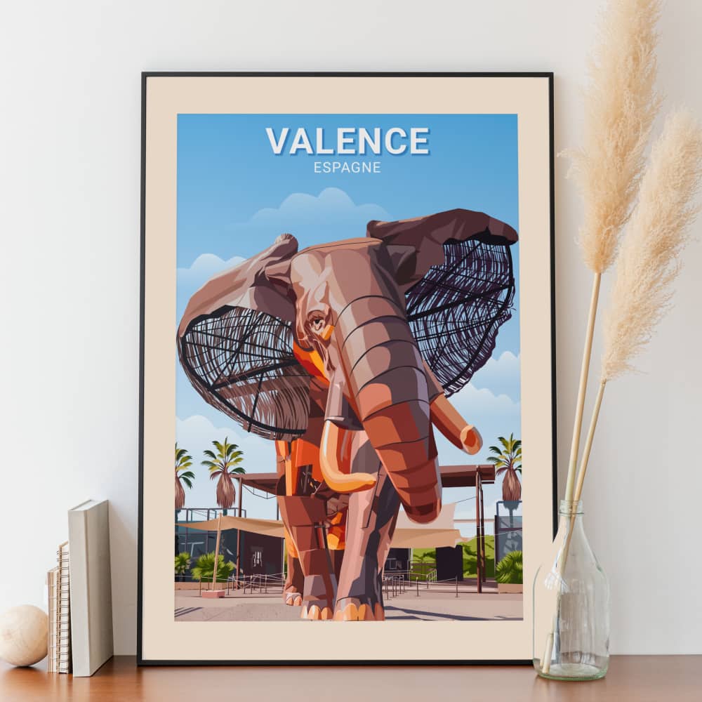 Affiche Valence - Eléphant Bioparc - Posteroo.com