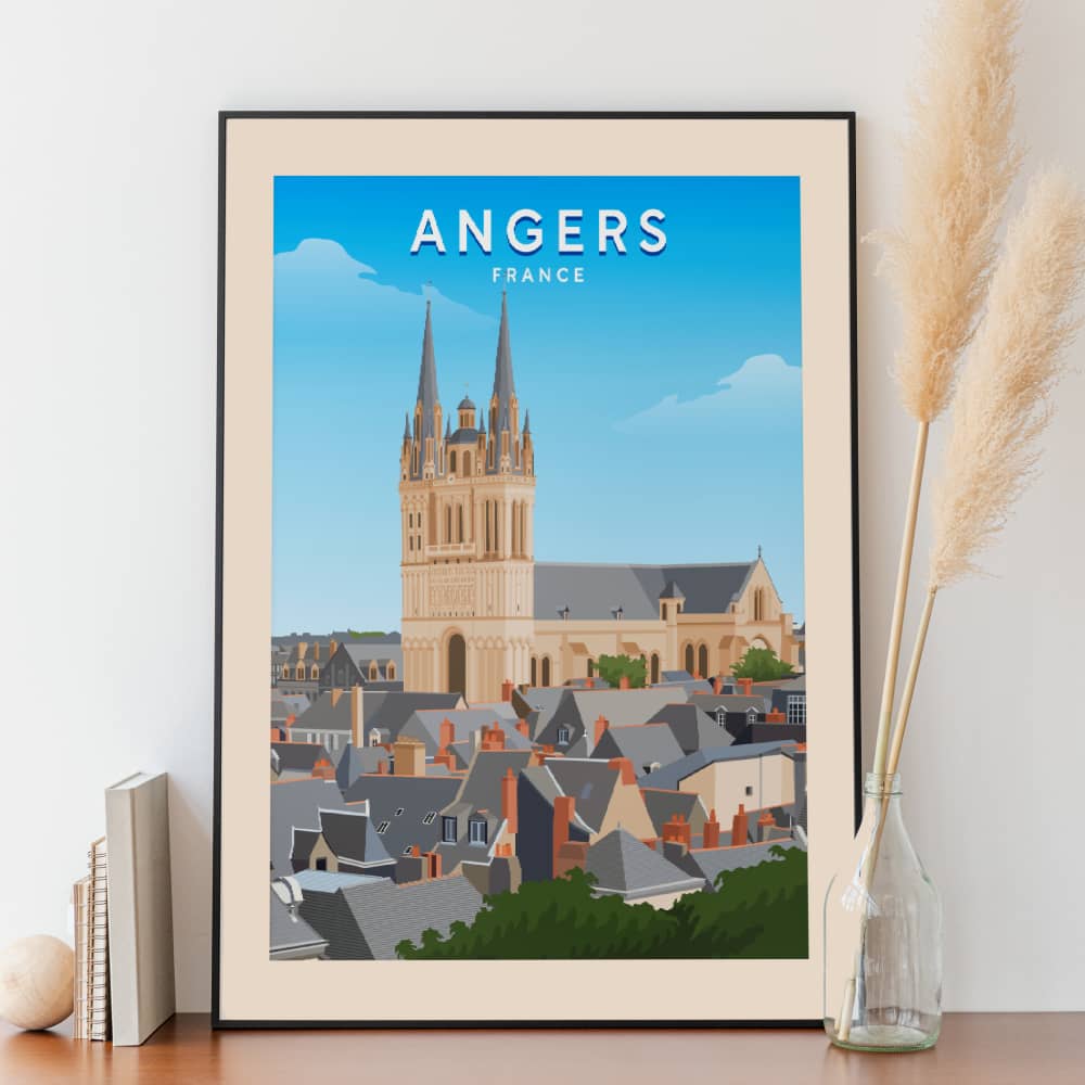 Affiche Angers - Cathédrale - Posteroo.com