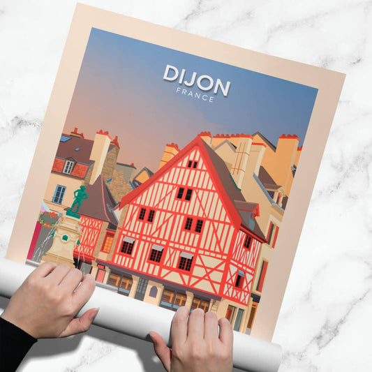 Affiche Dijon - Place François Rude - Posteroo.com