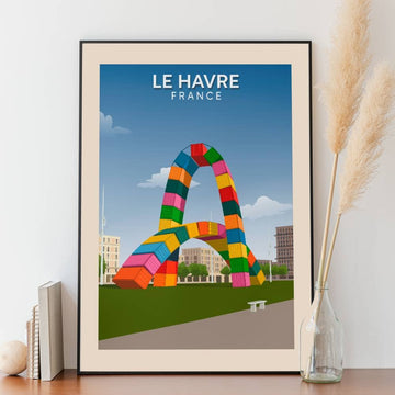 Affiche Le Havre - Catène de Conteneurs