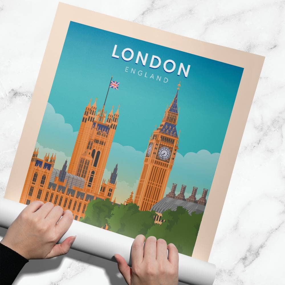 Graz Design H1138 Sticker mural Motif Big Ben 70 x 50 cm