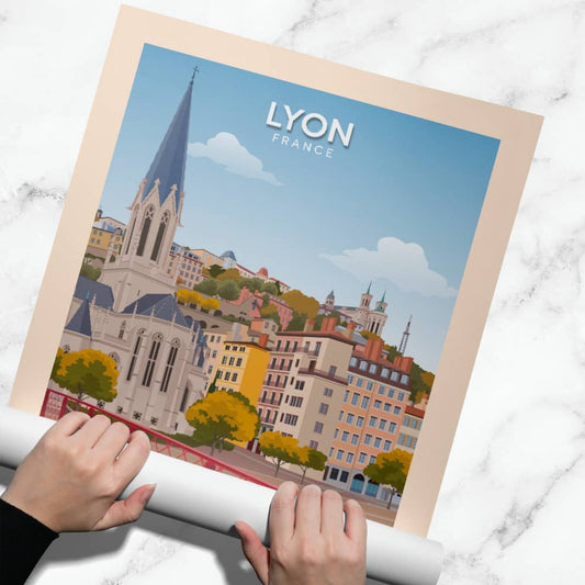 Affiche Lyon - Vieux lyon - Posteroo.com