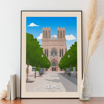 Affiche Reims - Cathédrale - Posteroo.com