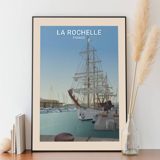 Affiche La Rochelle - Trois mâts - Posteroo.com 